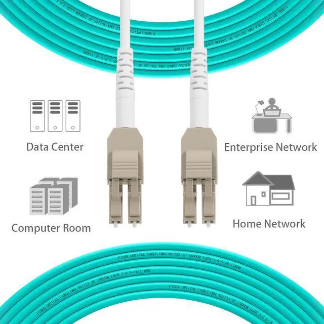 Alt view image 3 of 7 - Uniboot OM4 LC to LC Fiber Patch Cable, Multi-Mode Duplex Fiber Optic Cable Jumper Optical Patch Cord 10GB, 50/125m,LSZH Jacket,Length Options: 0.2M(7inch)-100M(328ft), 5M(16ft)