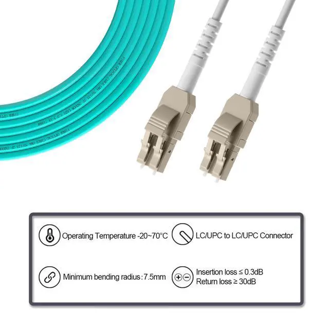 Alt view image 5 of 7 - Uniboot OM4 LC to LC Fiber Patch Cable, Multi-Mode Duplex Fiber Optic Cable Jumper Optical Patch Cord 10GB, 50/125m,LSZH Jacket,Length Options: 0.2M(7inch)-100M(328ft), 5M(16ft)