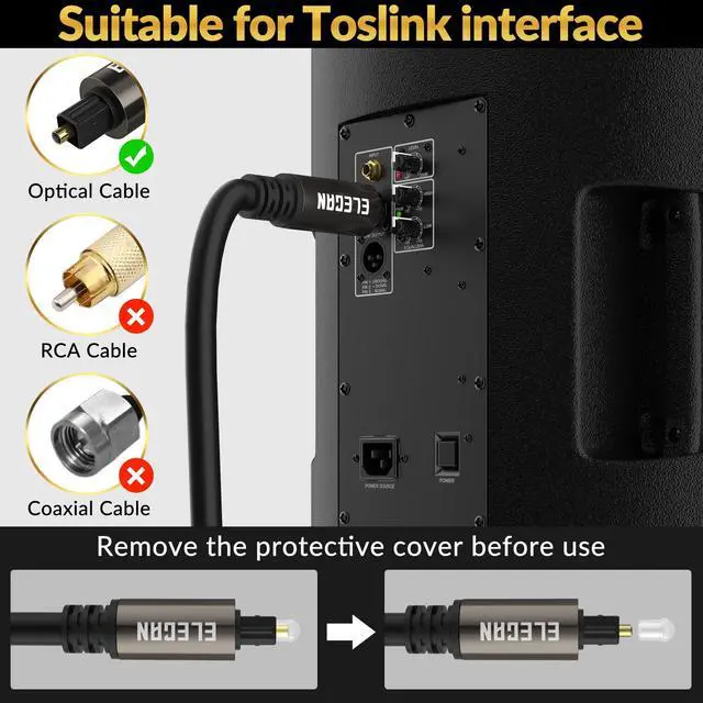 Alt view image 5 of 6 - Optical Audio Cable 30 Ft Digital Audio Toslink Cable Cord-Fiber Optic-Gold Plated-Flexiable&Durable-for Home Theater,Sound Bar,PS4&Xbox-with 4 Right Angled and Mini Toslink Adapters+Ties