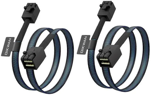 Main image of 2 Pack 12G Internal Mini SAS HD SFF-8643 to SFF-8643 Cable, 0.8-Meter(2.6ft)