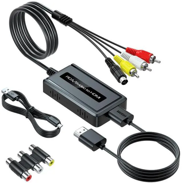 Main image of RCA Svideo to HDMI Converter, Support 4 : 3/16 : 9 Aspect Ratio Switch, 720P/1080P HDMI Output Switch, S-video AV RCA to HDMI converter for VHS/DVD/Wii/PS1/PS2/N64/NGC to Display on HDMI Screen