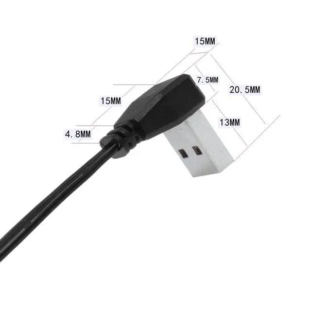 Alt view image 4 of 6 - USB Extension Cable USB Device with The USB 2.0 Port of Your PC, Notebook, or USB This 90 Degree USB Cable is USB Male to Female Data Cable Left and Right UP Angle (AMDO-AF, 30CM)