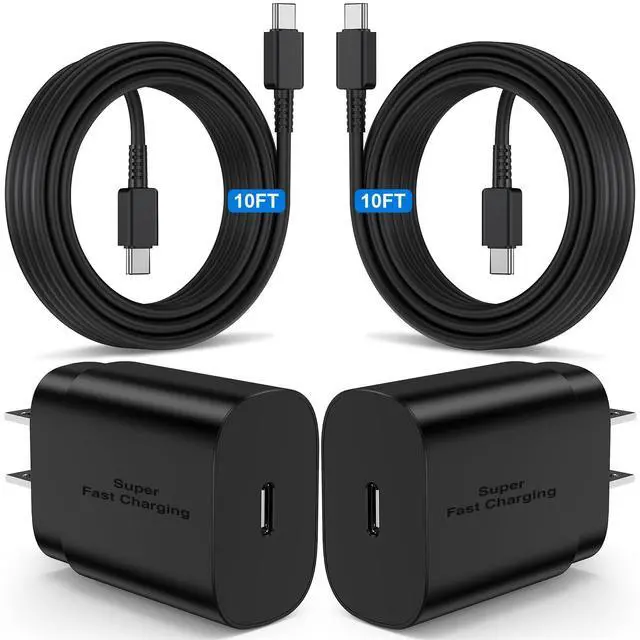 Main image of 2Pack 25W Super Fast Charger Type C 6ft, USB C Wall Charging and Long Android Phone Charger Cable Cord for Samsung Galaxy S25 Ultra/S25 Plus/S25/S24+/S24 Ultra/S23 Ultra/S22 Plus/S21/Note 20/Note10+