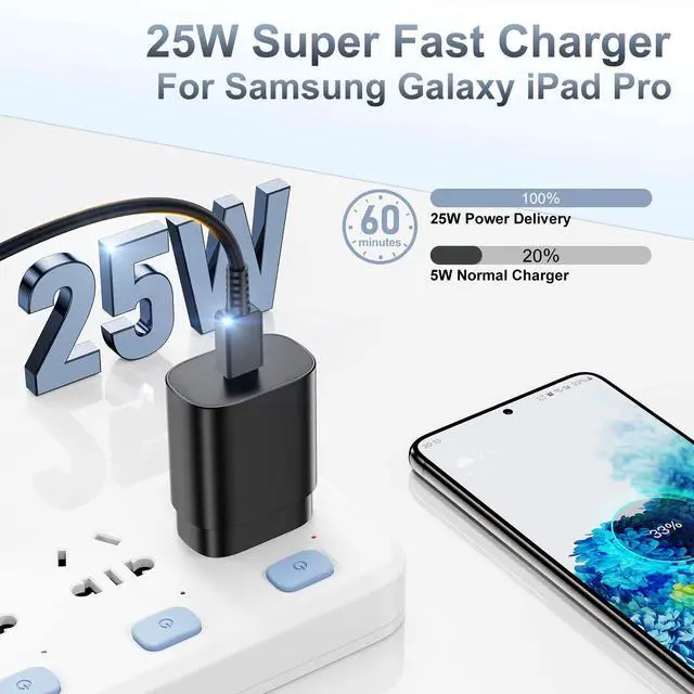 Alt view image 2 of 7 - 2Pack 25W Super Fast Charger Type C 6ft, USB C Wall Charging and Long Android Phone Charger Cable Cord for Samsung Galaxy S25 Ultra/S25 Plus/S25/S24+/S24 Ultra/S23 Ultra/S22 Plus/S21/Note 20/Note10+