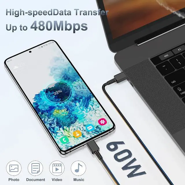 Alt view image 5 of 7 - 2Pack 25W Super Fast Charger Type C 6ft, USB C Wall Charging and Long Android Phone Charger Cable Cord for Samsung Galaxy S25 Ultra/S25 Plus/S25/S24+/S24 Ultra/S23 Ultra/S22 Plus/S21/Note 20/Note10+