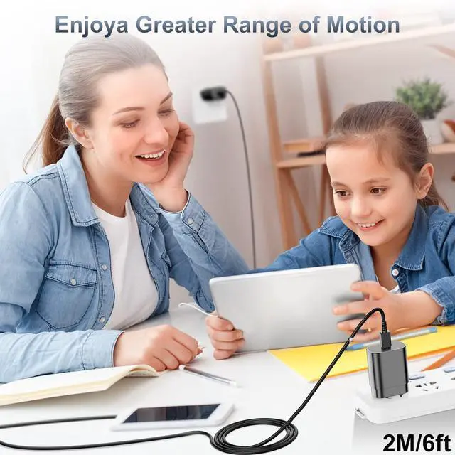 Alt view image 6 of 7 - 2Pack 25W Super Fast Charger Type C 6ft, USB C Wall Charging and Long Android Phone Charger Cable Cord for Samsung Galaxy S25 Ultra/S25 Plus/S25/S24+/S24 Ultra/S23 Ultra/S22 Plus/S21/Note 20/Note10+