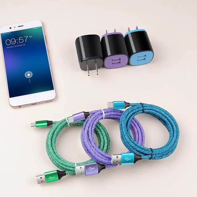 Alt view image 7 of 7 - Wall Charger Plug 3 Pack, Type C Charger Cable 3 Pack 6FT Compatible for Motorola Moto G Fast/G Power/G Stylus/G Pro/G Play, Edge 5G UW/One 5G UW ace, G10 G9 G8 G7 Power Plus Play, G6 Plus Z2 Z3 Z4