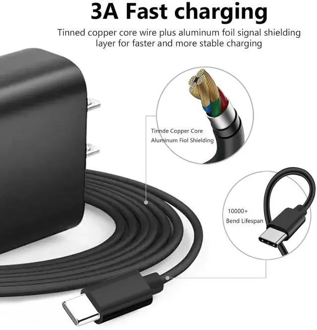 Alt view image 4 of 5 - 2-Pack 10FT USB C Charger for Motorola TurboPower, Moto G Power 5G 2025 2024, G Stylus, One 5G UW Ace, Edge 5G UW,G100, G Play, Edge+ (2022/2023), Edge Plus 5G UW (2022), Razr Charging Cable Cord