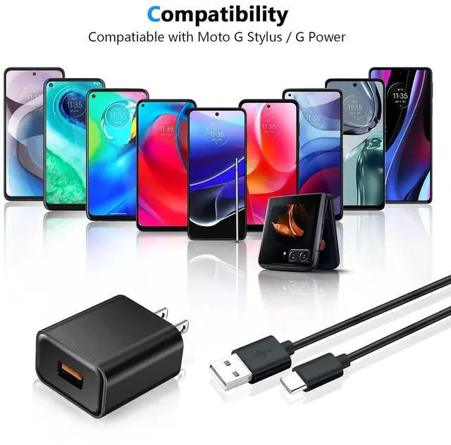 Alt view image 3 of 5 - 2-Pack 10FT USB C Charger for Motorola TurboPower, Moto G Power 5G 2025 2024, G Stylus, One 5G UW Ace, Edge 5G UW,G100, G Play, Edge+ (2022/2023), Edge Plus 5G UW (2022), Razr Charging Cable Cord