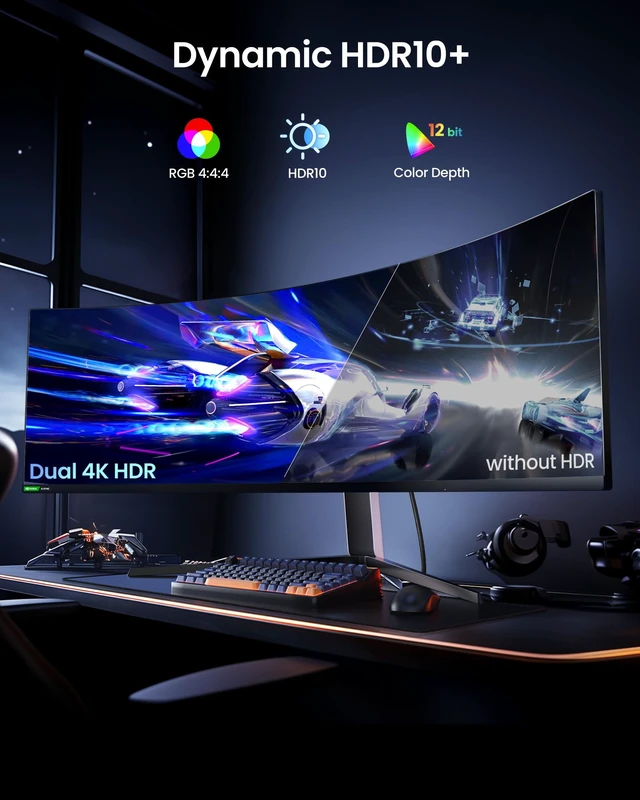 Alt view image 5 of 7 - Silkland 54Gbps DisplayPort Cable 2.1, VESA Certified, Secure Latch, 10 ft | 8K@165Hz, 4K@480Hz 360Hz 240Hz, DP 2.1 Cable 16K, DP54 HDR DSC 1440P Compatible G-Sync Gaming Monitor 5090 7900XTX