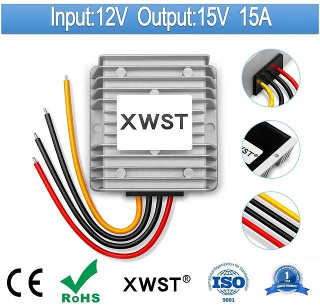 Alt view image 2 of 7 - DC DC 12V to 15V 15A Step-up Module,Boost Converter 9V-13V to 15V Voltage Regulator,Waterproof Power Adapt 225W 15V Volt Transformer Module(12V to 15V 15A)
