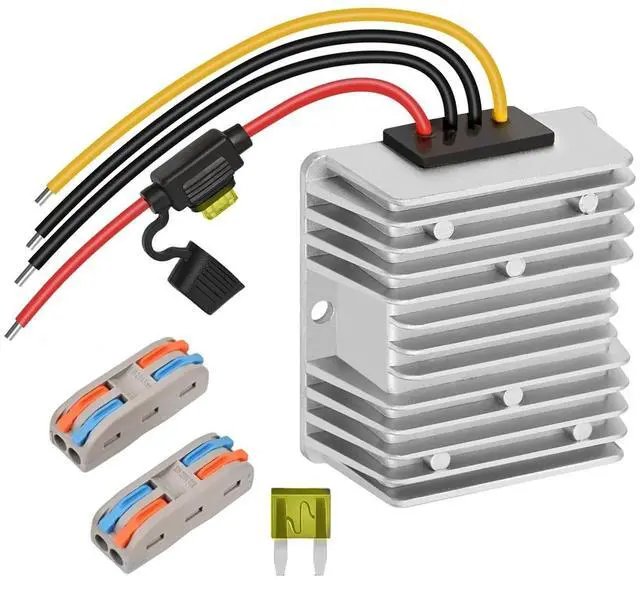 Main image of 20A 240W Golf Cart DC 18V 20V 24V 36V 48V Step Down to DC 12V Converter Voltage Regulator Reducer Power Buck Converter with Fuse(Inputs 18V-58V to 12V 20A)