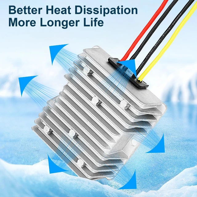 Alt view image 4 of 7 - 20A 240W DC 24V 36V 48V Step Down to 12V Converter Buck Regulator Reducer Golf Cart Voltage Converter Waterproof Transformer with Fuse