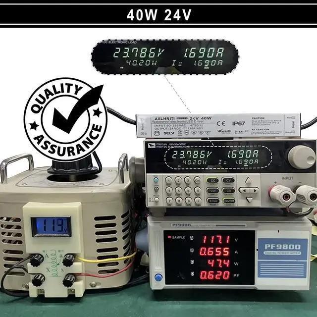 Alt view image 4 of 7 - LED Power Supply 40W, Waterproof IP67, 90V-265V AC to 24V DC, 3-Prong Plug & 3-Ft Cable for LED Strip Lights