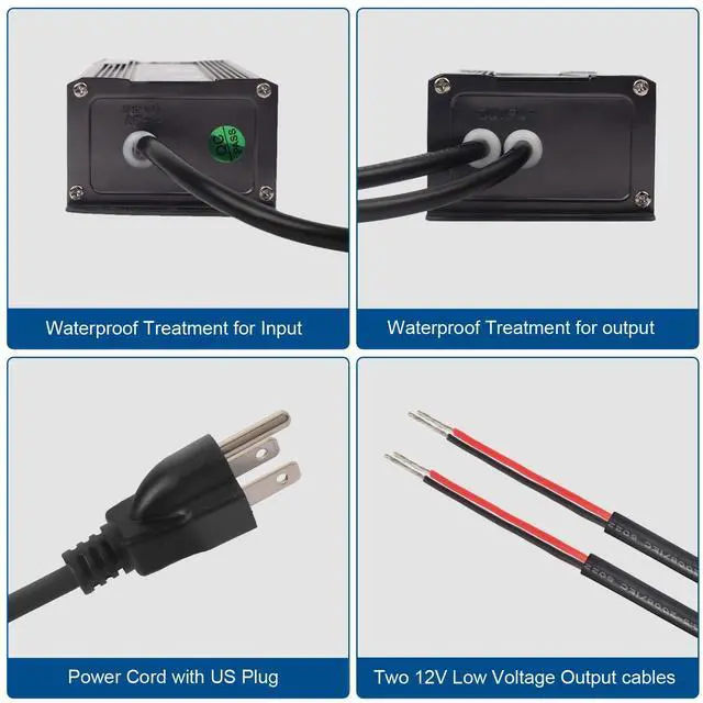 Alt view image 5 of 7 - 150W LED Driver Waterproof IP67 Power Supply, Constant Voltage 120V to 12V Transformer for LED Light Indoor/Outdoor Lights and Any DC Devices