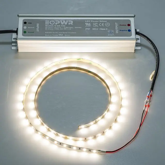 Alt view image 6 of 6 - LED Driver 100W Waterproof IP67 Power Supply AC120-277V to 24V DC Low Voltage Transformer Adapter Constant Voltage for LED Strip UL CE TAA (24V 100W)