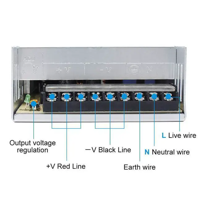 Alt view image 5 of 7 - 24V 16.5A 400W Universal Regulated Switching Power Supply, 100-240V AC to DC 24 Volt LED Driver, Converter, Transformer, Adapter for LED Strip Light, CCTV, Computer Project, 3D Printer etc