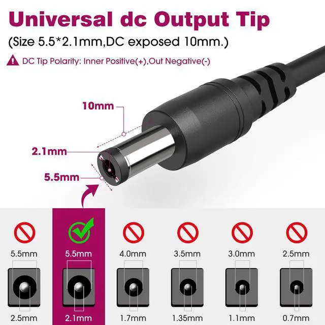 Alt view image 4 of 7 - 24V Power Supply, 96W LED Power Adapter UL-Listed, 120V AC to 24V DC 4A Converter Low Voltage Transformer Class 2 for LED Strip Lights,CCTV Cameras