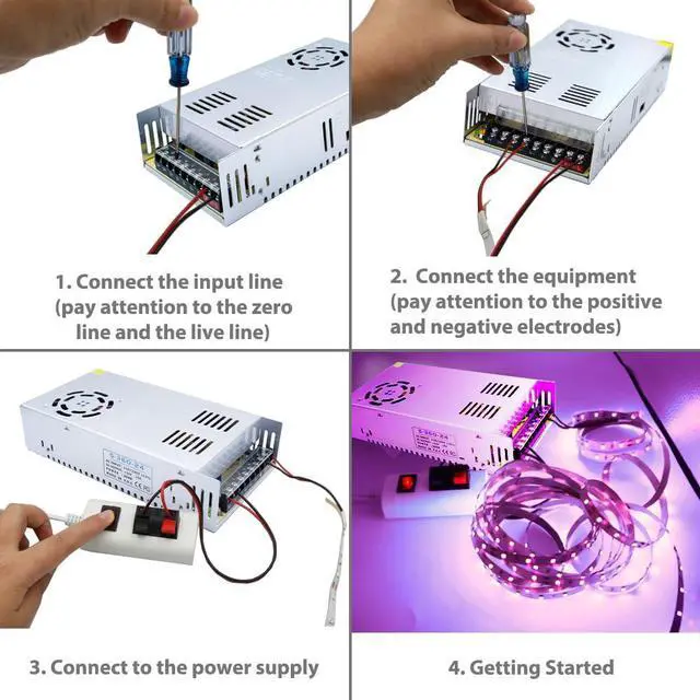 Alt view image 6 of 6 - 24V 20A Switching Converter, Switching Power Supply, AC/DC Voltage Regulator, AC 110V/220V to DC 24V 20A 480W Transformer Power Adapter Converter for LED Strip, LED Display, 3D Printer