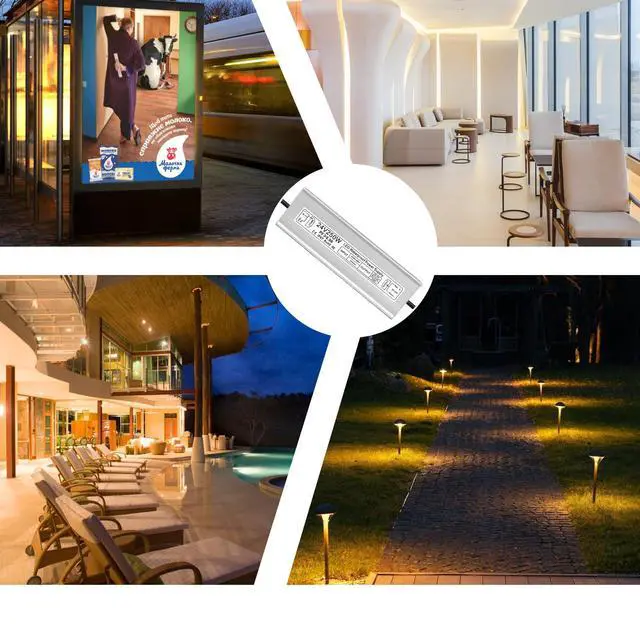 Alt view image 7 of 7 - LED Driver 250W 24V Power Supply, IP67 Waterproof Low Voltage Transformer, AC 80-265V to DC 24V 10.4A Converter with 3-Prong Plug 3.3 Feet Cable for Outdoor LED Lights, Industrial, Computer