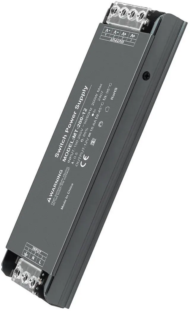 Main image of 12V 200W LED Driver, LED Power Supply 16.6A, Transformer AC 120V to DC 12V, for Home Lighting, LED Lamps