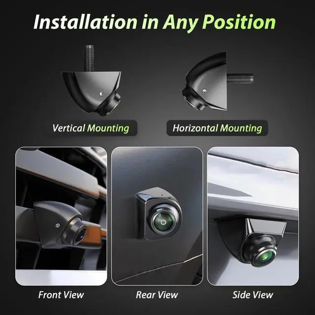 Alt view image 4 of 7 - Backup Camera for Cars - HD/CVBS Image 170° Wide Angle, Super Night Vision, IP68K Waterproof, Metal Housing, Universal for 12V Vehicles (SUV, Truck, RV, Minivan)