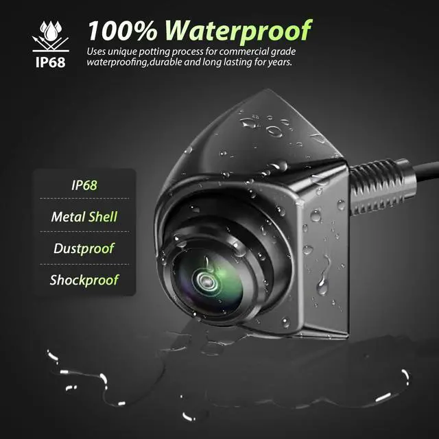 Alt view image 7 of 7 - Backup Camera for Cars - HD/CVBS Image 170° Wide Angle, Super Night Vision, IP68K Waterproof, Metal Housing, Universal for 12V Vehicles (SUV, Truck, RV, Minivan)