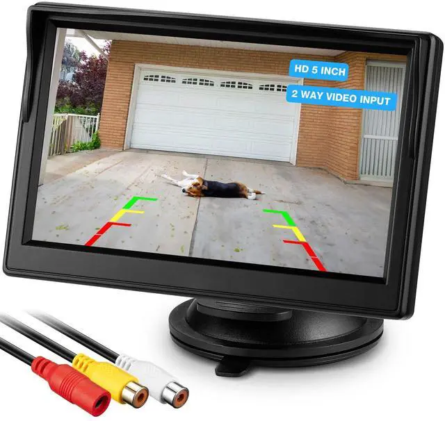 Main image of Backup Camera Monitor Only - 5 Inch HD Image Back up Camera Screen for Cars Trucks SUVs Vans RVs Trailers Campers, Dashboard/Windshield Installation, 12V/24V, Camera Not Included (5 Inch)