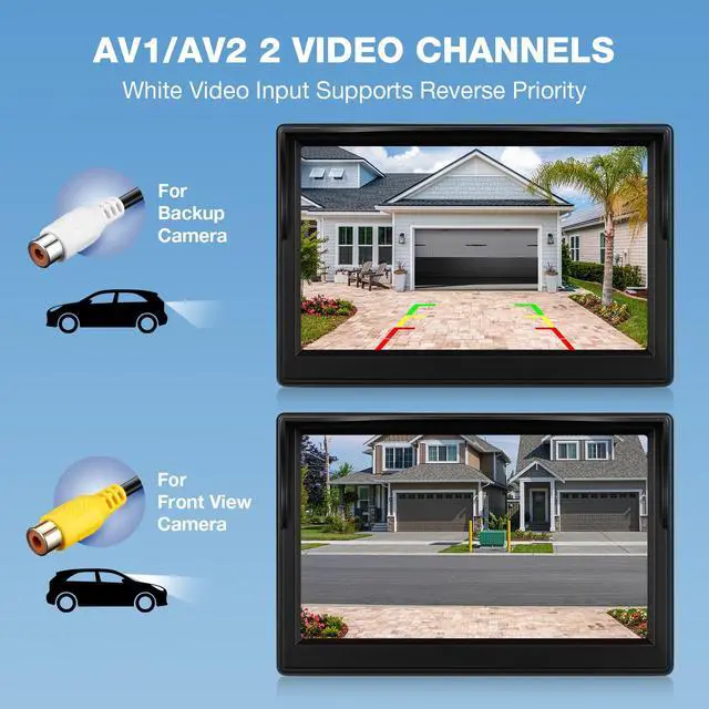 Alt view image 4 of 6 - Backup Camera Monitor Only - 5 Inch HD Image Back up Camera Screen for Cars Trucks SUVs Vans RVs Trailers Campers, Dashboard/Windshield Installation, 12V/24V, Camera Not Included (5 Inch)