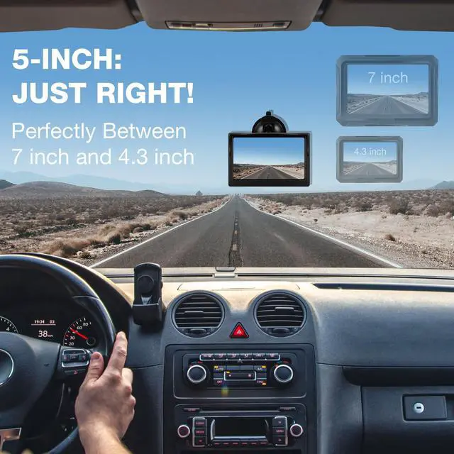 Alt view image 6 of 6 - Backup Camera Monitor Only - 5 Inch HD Image Back up Camera Screen for Cars Trucks SUVs Vans RVs Trailers Campers, Dashboard/Windshield Installation, 12V/24V, Camera Not Included (5 Inch)