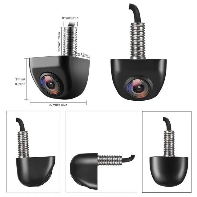 Alt view image 5 of 7 - Backup/Front View Camera,IP69K Waterproof Great Night Vision HD and Super Wide Angle Metal OEM Style Reverse Rear View Backup Camera for Cars Pickup Trucks SUVs RVs Vans (Black)