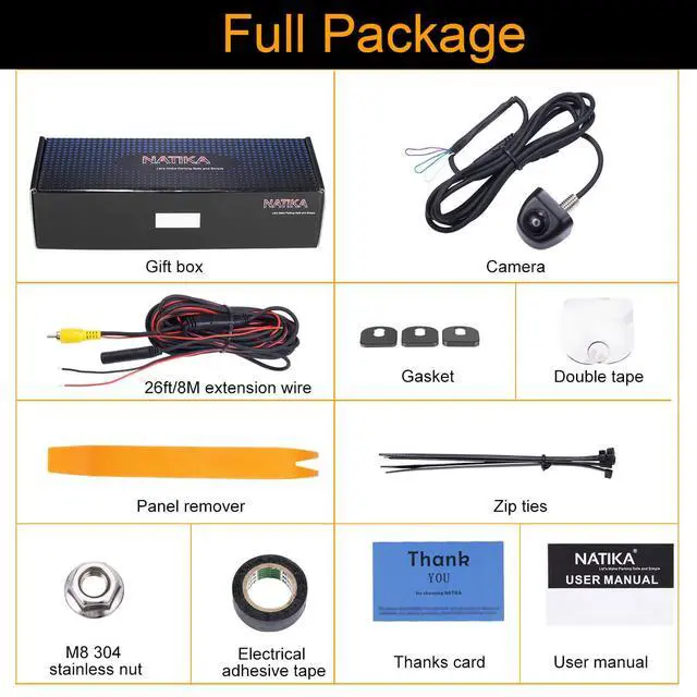 Alt view image 7 of 7 - Backup/Front View Camera,IP69K Waterproof Great Night Vision HD and Super Wide Angle Metal OEM Style Reverse Rear View Backup Camera for Cars Pickup Trucks SUVs RVs Vans (Black)