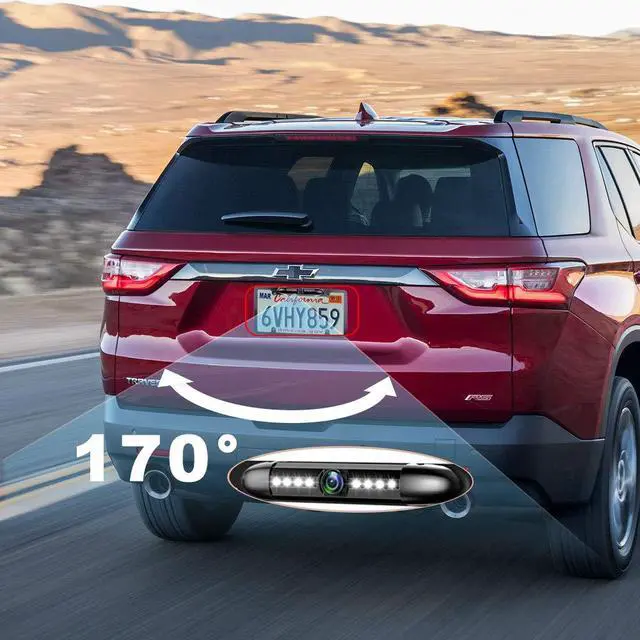 Alt view image 4 of 7 - License Plate Backup Camera HD Night Vision Rear View Camera with 8 LEDs 170° Viewing Angle Waterproof Backup Rear Camera for Cars