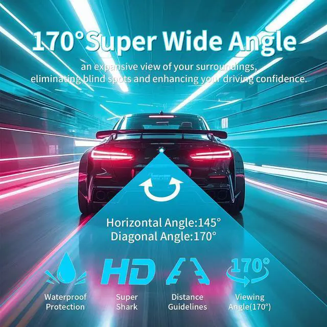 Alt view image 6 of 7 - Backup Camera for Cars AHD 1080P 170 Degree Wide View Angle Rear View Camera Back up Camera with Clear Night Vision IP68 Waterproof CVBS Reverse Camera for Car Sedans SUV MPV Van Pickup (6m Cable)