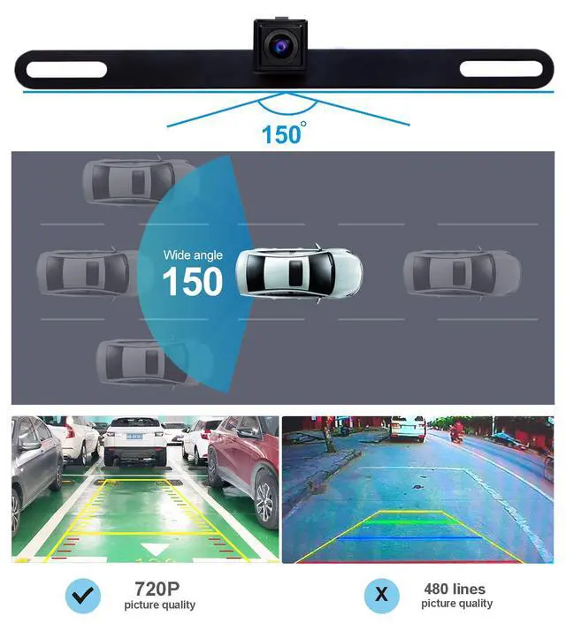 Alt view image 4 of 5 - AC-HD02LR 720P Rearview Camera with Live Rearview, HD Picture Quality, Night Vision/Waterproof, Compatible with ATOTO X10/V10/S8/A6/A5/F7 Series. Not Compatible with P5/P8/P9/P10