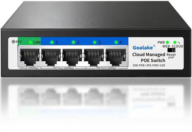 Main image of 5-Port Ethernet PoE Switch (4 PoE Ports, 1 Uplink) with Extend Function, Easy Smart Managed Ethernet Switch, Plug & Play, Fanless Metal Design, VLAN, Qos,Desktop/Wall Mount