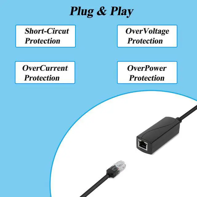 Alt view image 5 of 7 - 2.5G PoE 48V to 24V PoE Converter, RJ45 Port Output 24V/1A, 2.5Gbps Ethernet Comply IEEE802.3af/at, Passive PoE to 24V Adapter, for Passive 24V Devices(PS5724TG-RJ)