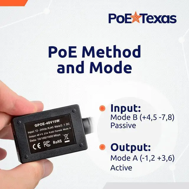 Alt view image 6 of 6 - Power Over Ethernet Inline Converter Injector for 12 Volt and Solar to POE Conversions - Convert 12-30v to PoE with Gigabit Data - Instantly Step Up Voltage to IEEE 802.3af Compatible PoE