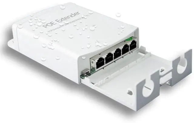 Main image of Poe Extender, 1 in 4 Out PoE+ Repeater, 10/100Mbps, Extends 250m, 60W Comply with IEEE802.3af/at for PoE Switch/Injector and Security POE Camera Over Cat5/6 Cable