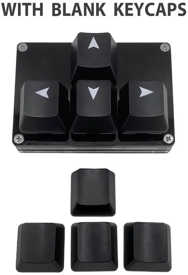 Alt view image 3 of 5 - Mini 4-Key Keypad WASD Arrow Key Keycaps Keyboard One-Handed Mechanical Gaming Keypad Programmable USB-C Customized Keyboard for Working or Gaming (Black, Arrow Keycaps 1)