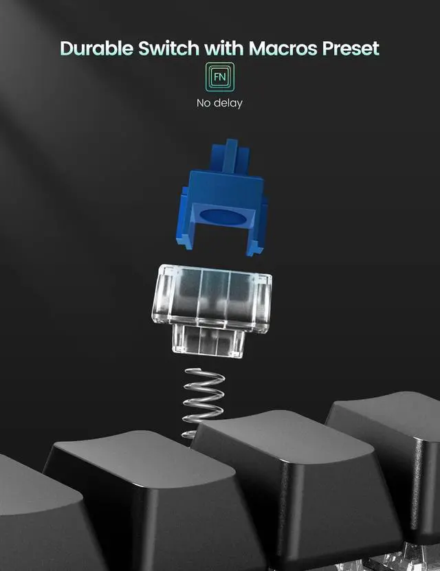 Alt view image 5 of 7 - 4 Fully Programmable Keys with Floating Window and Macro Multifunctional Keypad, One-Handed Mechanical Keyboard Support NKRO, Hotkeys, One-Click Start, Compatible with iOS,Windows