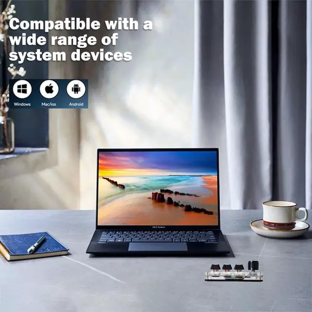 Alt view image 4 of 7 - Macro Pad Macropad Programmable Keypad Customized 6-Key Mini Mechanical Gaming Keyboard One Handed Keyboard BT RGB OSU Multifunctional Macropad Knob Wireless Receiver&Type C 1m Cable