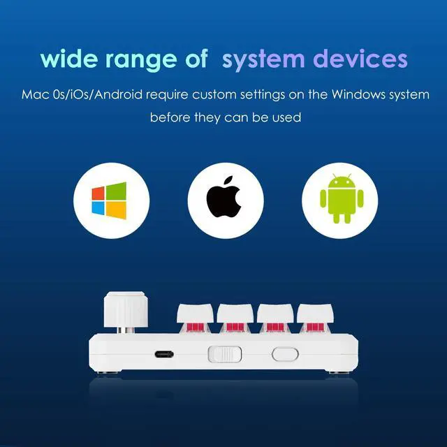 Alt view image 4 of 7 - Macro Pad Macropad Keyboard Programmable Keypad Customized 12-Key Mini Mechanical Gaming One Handed BT RGB OSU Micro Keyboard Macropad Knob Wireless Receiver&Type C 1m Cable