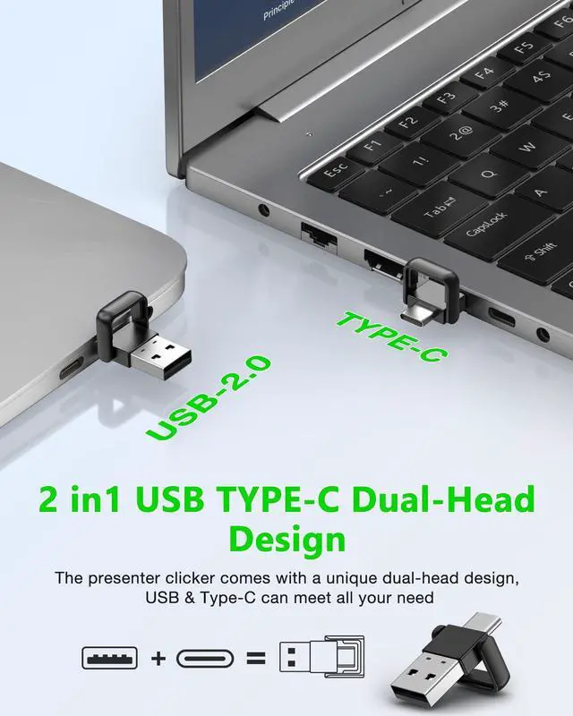 Alt view image 6 of 7 - Wireless Presentation Clicker- Clicker for Powerpoint Presentations- Rechargeable Presentation Remote, Slide Advancer for Keynote/PPT/Mac/PC/Laptop
