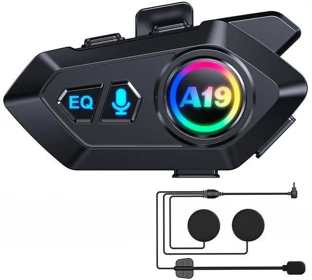 Main image of Motorcycle Helmet Bluetooth Headset, Outdoor Wireless Bluetooth 5.4 Headphone Speakers Noise Cancellation Intercom Communication Systems with IPX6 Waterproof/Strong Bass