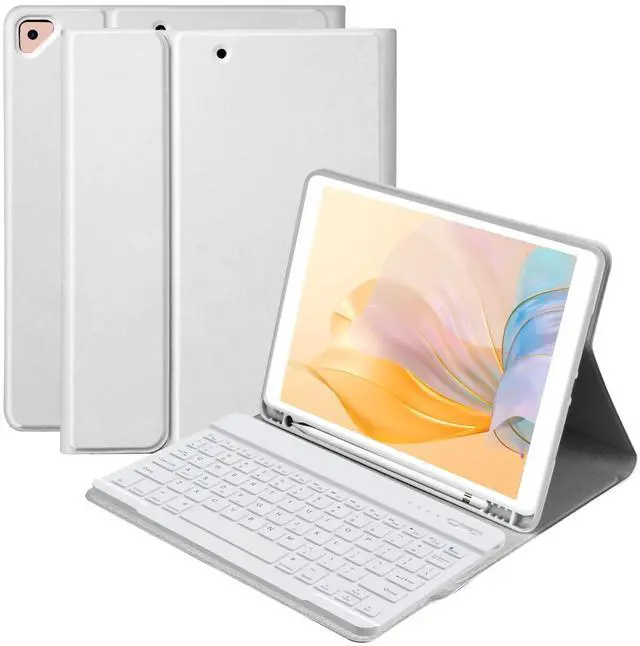 Main image of for iPad 9th Generation Case with Keyboard 10.2 Inch, Detachable Wireless Bluetooth Keyboard Case with Pencil Holder for iPad 9th/8th/7th, for iPad Air 3rd Gen/Pro 10.5 inch (Gray)