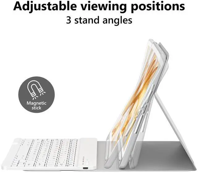 Alt view image 3 of 7 - for iPad 9th Generation Case with Keyboard 10.2 Inch, Detachable Wireless Bluetooth Keyboard Case with Pencil Holder for iPad 9th/8th/7th, for iPad Air 3rd Gen/Pro 10.5 inch (Gray)