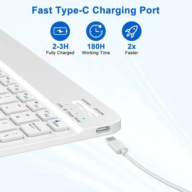 Alt view image 5 of 7 - for iPad 9th Gen 2021 Case with Keyboard 10.2 inch, for iPad 8th Gen 2020/7th Gen 2019/Air 3/Pro 10.5 Keyboard Case, Detachable Wireless Bluetooth Keyboard with Pencil Holder for iPad 2021 9th