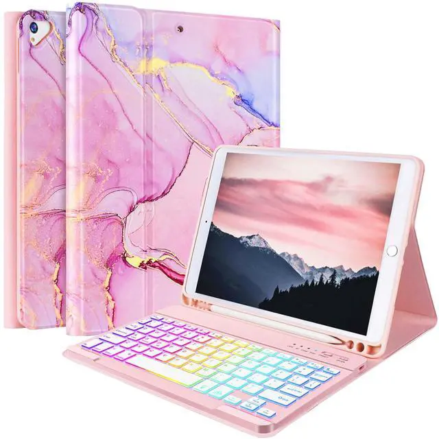 Main image of Keyboard Case for iPad 9th 8th 7th Generation 10.2 inch, Detachable 7 Colors Backlit for iPad 9th Generation Case with Keyboard, Keyboard Cover for iPad Pro 10.5"/Air 3rd Gen with Pencil Holder