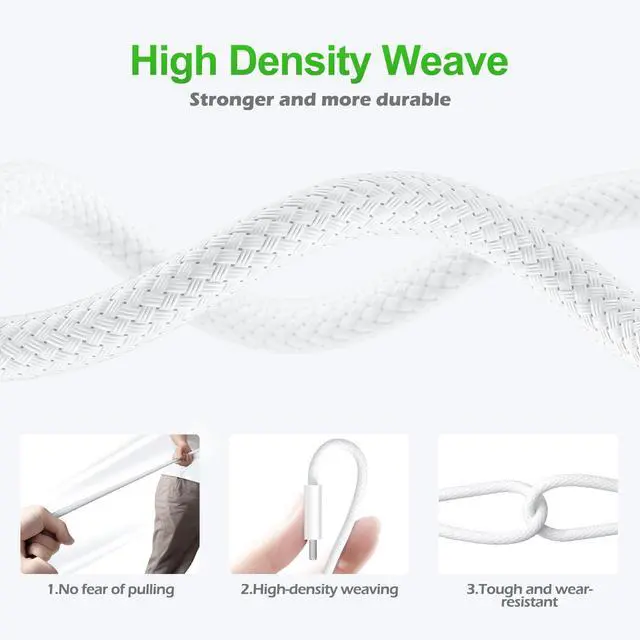 Alt view image 5 of 7 - 140W USB C to Magnetic 3 Safe Charging Cable(2 M/6.6 ft) for M5/M4/M3/M2 MacBook Pro Air Charger Cord for MacBook Pro (16"/14" 2025/2024/2023/2021), Air (13"/15" 2025/2024/2023/2022) White